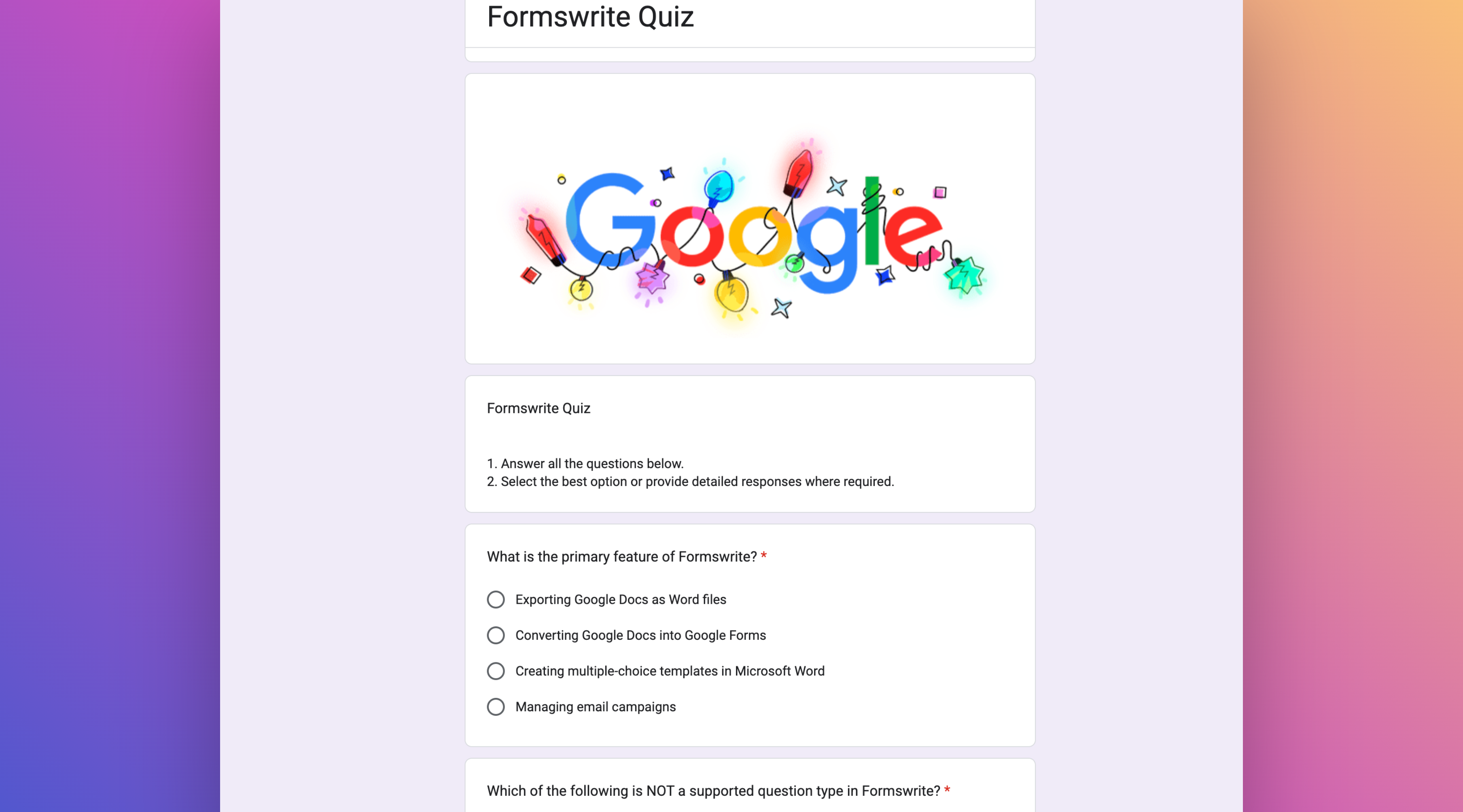 After - Google Forms